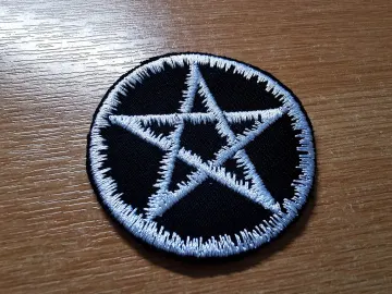 Pentagram Iron On Embroidered Patch
