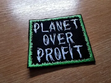 Planet Over Profit Embroidered Patch Climate Crisis Environmental Action
