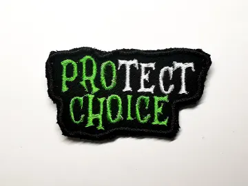 Protect Choice Feminist Embroidered Patch Emerald Green