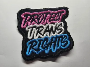 Protect Trans Rights Outline Embroidered Patch