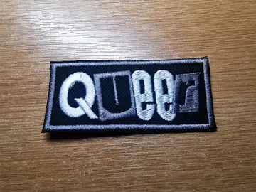 Queer Punk LGBTQ+ Iron On Grey Patch Pride Embroidered Patches