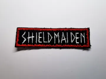 Shieldmaiden Small Embroidered Patch Red Snowy Border