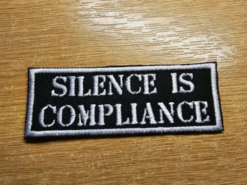 Silence is Compliance Iron on Embroidered Patch Anarchist Politics Feminist Leftist Patches