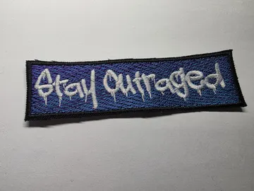 Stay Outraged Blue/Purple Embroidered Patch Politics Leftist