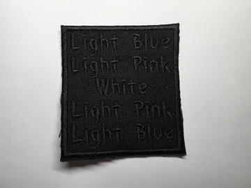 Subtle Trans Pride Embroidered Patches Black Text