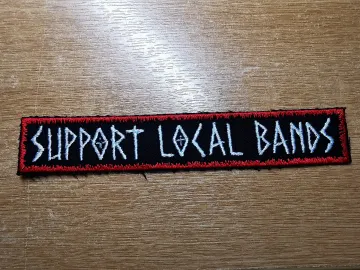 Support Local Bands Embroidered Patch Red and White Metal Punk Rock Emo Pop-Punk Local Scene
