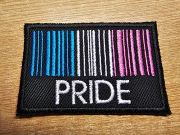 Trans Flag Pride Barcode Patch Embroidered Patches Transgender Gift for Battle Jackets