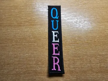 Trans Queer Vertical Patch Punk Metal Trans Flag LGBTQ+ Iron On Patch Pride Embroidered Patches