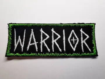 Warrior Embroidered Patch Emerald Green Snowy Border