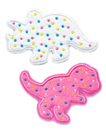 Dino Cookie Fuzzy Sticker Patch Set