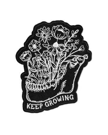 Keep Growing Skull & Flowers Patch