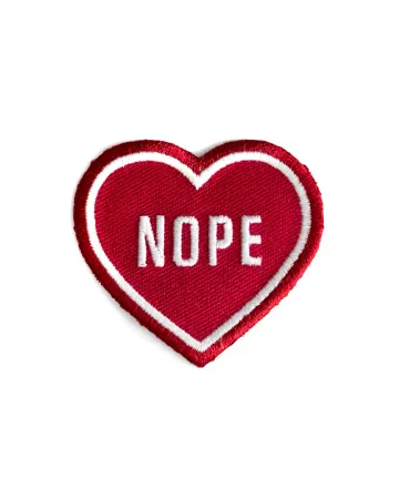 Nope Heart Small Patch - Red