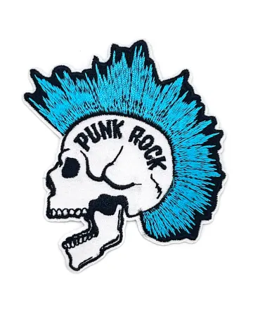 Punk Rock Mohawk Skull Patch