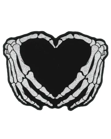Skeleton Hearts Hands Large Patch