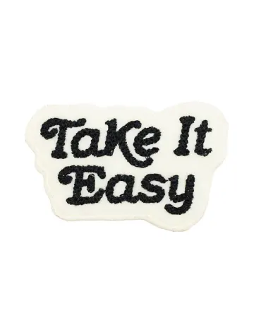 Take It Easy Chainstitch Patch - White