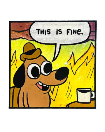 This Is Fine Dog Large Back Patch