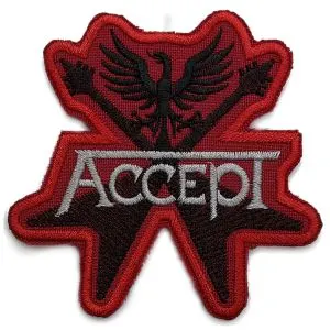 Accept – guitars and bird embroidered band patch red ACCE01