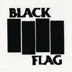 Black Flag - black logo on white patch BLAC04
