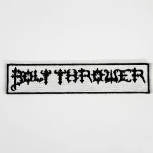 Bolt Thrower – Black 1988 logo on white cloth embroidered BOLTW06
