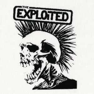 Exploited, The - mohican skull mohawk logo band patch EXPL02