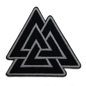Valknut Viking Nordic Triangle Symbol embroidered patch VALK01